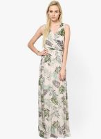 Harpa Green Colored Printed Maxi Dress