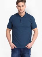 Highlander Blue Solid Polo TShirts