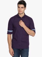 Highlander Purple Solid Slim Fit Casual Shirt