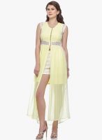 ITI Yellow Solid Asymmetric Dress