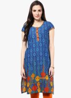 Indidori Blue Printed Kurti