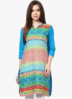 Indidori Blue Printed Kurtis