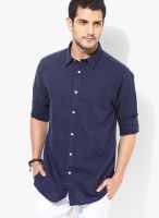 Izod Navy Blue Slim Fit Casual Shirt