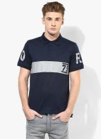 Jack & Jones Navy Blue Printed Polo T-Shirt