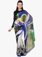 Jashn Blue Printed Saree