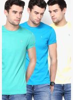 KILLER Multicoloured Solid Round Neck T-Shirts