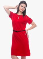 Kaaryah Red Colored Solid Shift Dress