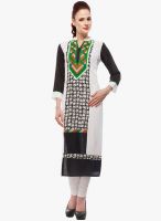 Kurti'S White Embroidered Kurta