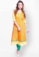 Kurti'S Yellow Embroidered Kurtis