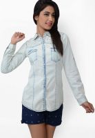 Lamora Blue Embellished Shirt
