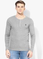 Lawman Pg3 Grey Solid Henley T-Shirt