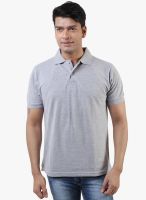 Lee Marc Grey Solid Polo T-Shirt