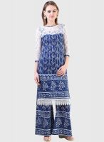 Libas Blue Printed Kurta