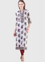 Libas White Printed Kurta