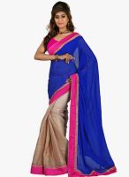 Lookslady Blue Printed Saree