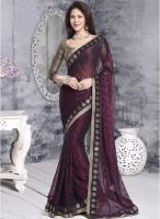 Lookslady Maroon Printed Saree