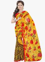 Lookslady Yellow Printed Saree