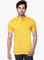 Lucfashion Mustard Yellow Solid Polo T-Shirt