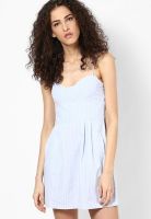 MANGO-Outlet BLUE COLORED SOLID SHIFT DRESS
