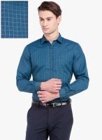 Mark Taylor Blue Checks Slim Fit Formal Shirt