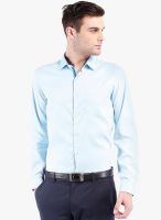 Mark Taylor Blue Solid Slim Fit Formal Shirt