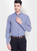 Mark Taylor Navy Blue Check Slim Fit Formal Shirt