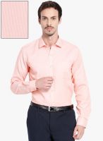 Mark Taylor Orange Striped Slim Fit Formal Shirt