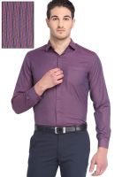 Mark Taylor Striped Purple Formal Shirt