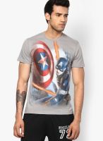 Marvel Grey Printed Round Neck T-Shirt