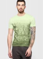 Marvel Green Printed Round Neck T-Shirts
