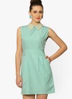 Miss Chase Green Colored Solid Bodycon Dress