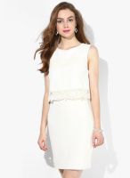 Miss Selfridge White Colored Solid Bodycon Dress