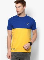 Monteil & Munero Blue Solid Round Neck T-Shirts