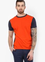 Monteil & Munero Orange Solid Polo T-Shirts