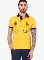 Monteil & Munero Yellow Printed Polo T-Shirts