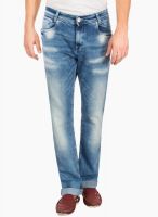 Mufti Blue Mid Rise Regular Fit Jeans