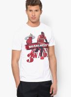 NBA Dwyane Wade Heat White Round Neck T-Shirt