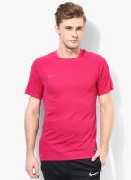 Nike Flash Ss Trng Fuchsia Football Round Neck T-Shirt