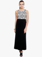 Nun Black Colored Printed Maxi Dress