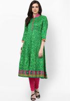 Prakhya Green Printed Kurta