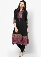 Rain & Rainbow Cotton Black Anarkali