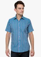 See Designs Blue Slim Fit Casual Shirt