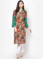 Shree Orange Printed Kurtis