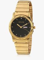 Sonata Classic Nc7023Ym10-Sm669 Gold/Black Analog Watch