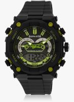 Sonata Ng77030pp02j Black/Black Analog & Digital Watch