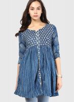 Span Blue Printed Kurtis