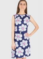 Tops And Tunics Navy Blue Colored Printed Shift Dress