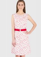 Tops And Tunics White Colored Printed Shift Dress