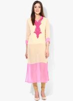 Vedic Cream Embroidered Kurti