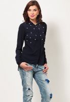 Vero Moda Full Sleeve Blue Party Shirt With Studs